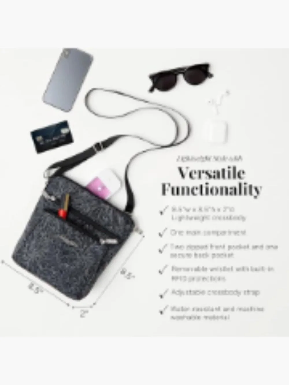 Small Crossbody Bag for Women Lightweight Nylon Water-resistant Travel Purse